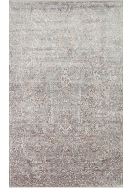 Pera 07 D. Grey Antrasıt Uşaklı Kadınların Yoğun El Emeği ile Dokunan Soyut Desenli, Salon Halısı