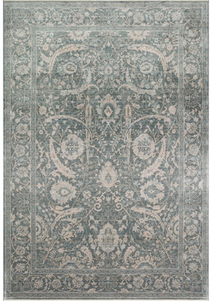 Pera 07 Sky Vızon Uşaklı Kadınların Yoğun El Emeği ile Dokunan Soyut Desenli, Salon Halısı