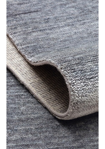 Pera Plaın Dark Grey Uşaklı Kadınların Yoğun El Emeği ile Dokunan Soyut Desenli, Salon Halısı