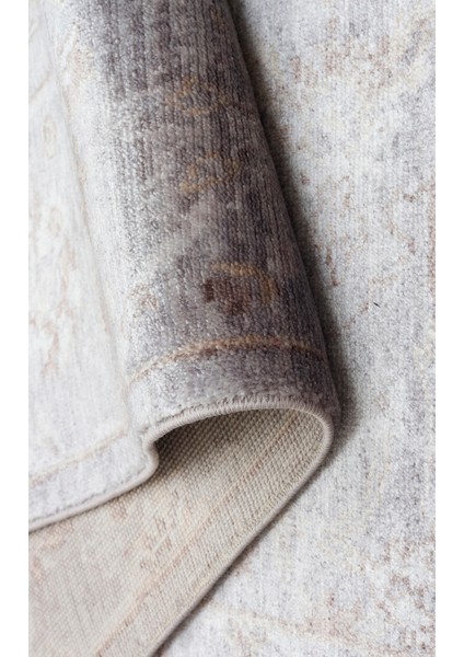 Pera 07 D. Grey Antrasıt Uşaklı Kadınların Yoğun El Emeği ile Dokunan Soyut Desenli, Salon Halısı