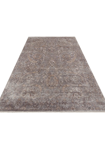 Pera 07 D. Grey Antrasıt Uşaklı Kadınların Yoğun El Emeği ile Dokunan Soyut Desenli, Salon Halısı