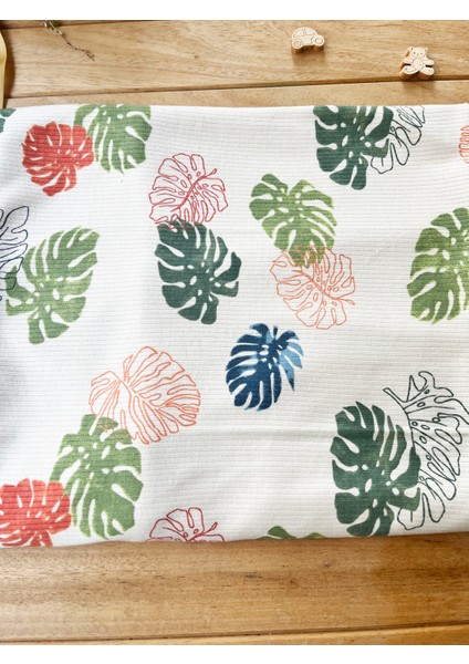 Mammaso Yaprak Desenli Pamuklu 80×90 cm Tek Kat Penye Bebek Battaniye modelleri