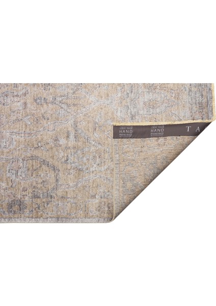 Pera 01 Beıge Uşaklı Kadınların Yoğun El Emeği ile Dokunan Soyut Desenli, Salon Halısı indirimleri