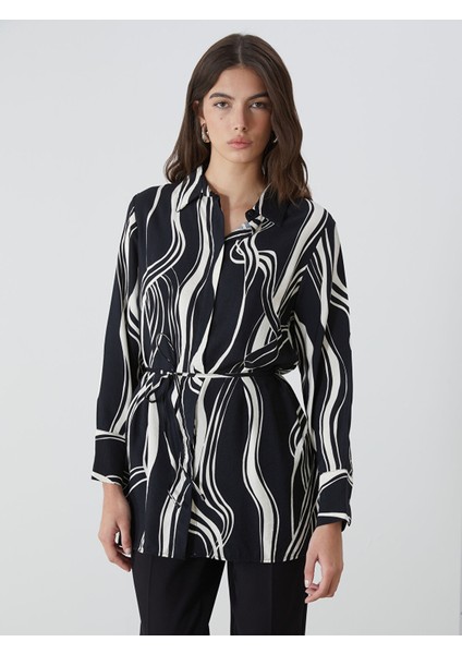 Yeni Sezon Desenli Kadın Gömlek Tunik