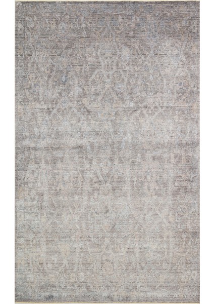 Pera 01 Antrasıt Bronze Uşaklı Kadınların Yoğun El Emeği ile Dokunan Soyut Desenli, Salon Halısı