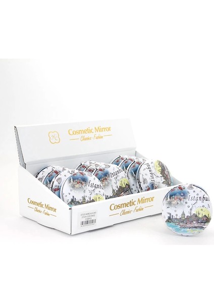 Taşlı Istanbul Tasarımı El Aynası Kalın ALK2491