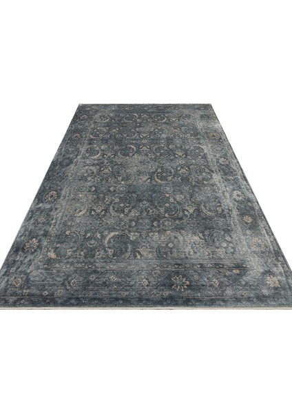 Pera 06 Sky Vızon Uşaklı Kadınların Yoğun El Emeği ile Dokunan Soyut Desenli, Salon Halısı