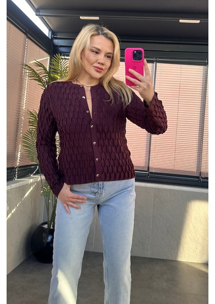 Bordo Bürümcük Hırka modelleri