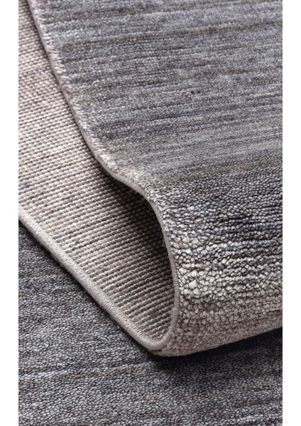 Pera Plaın Antrasıt Uşaklı Kadınların Yoğun El Emeği ile Dokunan Soyut Desenli, Salon Halısı