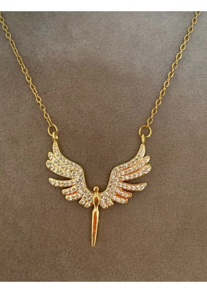 Altın Kaplama Mikail Melek Çelik Kolye