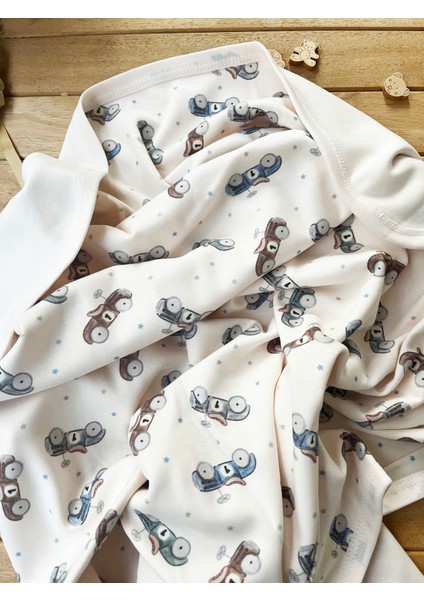 Naturel Pamuklu 80 x 85 cm Çift Kat Penye Bebek Battaniye Yarış Arabası modelleri