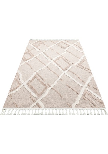 Tokyo 03 Beige White Canlı Renkli Yumuşak Dokulu Çocuk Odası, Koridor, Salon, Yolluk, Mutfak Halısı indirimleri