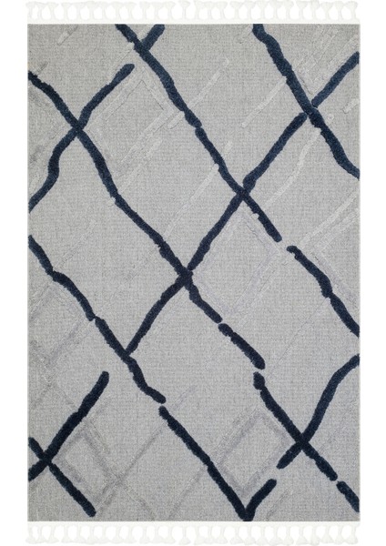 Tokyo 03 Grey Navy Canlı Renkli ve Yumuşak Dokulu Çocuk Odası, Koridor, Salon, Yolluk, Mutfak Halısı