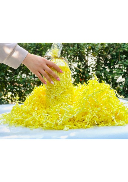 Güneş Sarısı Kırpık Kağıt 100 gr | Z Zigzag Kutu Dolgu ve Süsleme Kağıdı | Hediye Kutusu Için modelleri