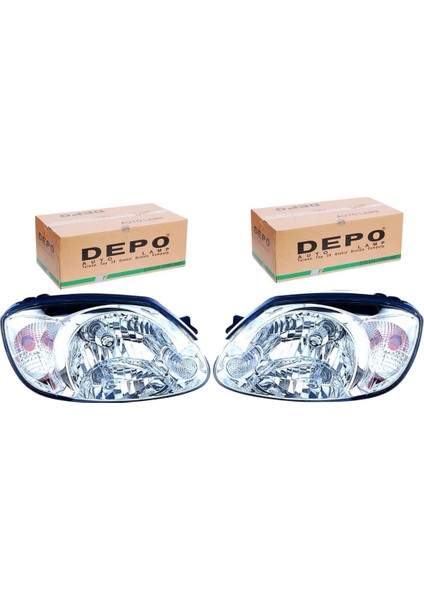 Far Takım Sağ + Sol Hyundaı Accent Admıre 2003-2006 | Beyaz Sinyalli Elektrikli