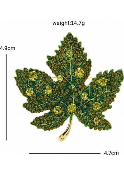 Yeşil Zirkon Taşlı Akağaç Yaprağı Broş indirimleri