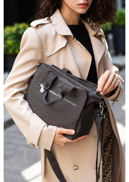 Kadın 4 Bölmeli Suya Dayanıklı Paraşüt Kumaş Ayarlanabilir Çapraz Askılı Çanta 6020