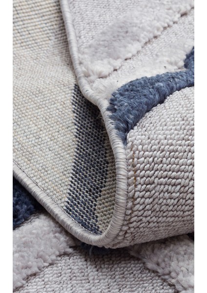 Tokyo 03 Grey Navy Canlı Renkli ve Yumuşak Dokulu Çocuk Odası, Koridor, Salon, Yolluk, Mutfak Halısı