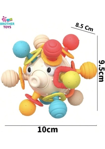 Dönen Kirpi Diş Kaşıyıcı Eğitici Oyuncak Bebek Aktivite Oyuncağı Kavrama Topu 10 Cm. fırsatları