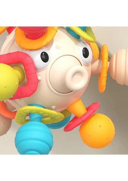 Dönen Kirpi Diş Kaşıyıcı Eğitici Oyuncak Bebek Aktivite Oyuncağı Kavrama Topu 10 Cm. indirimleri