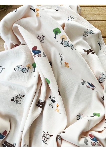 Naturel Pamuklu 80 x 85 cm Çift Kat Penye Bebek Battaniye Park modelleri