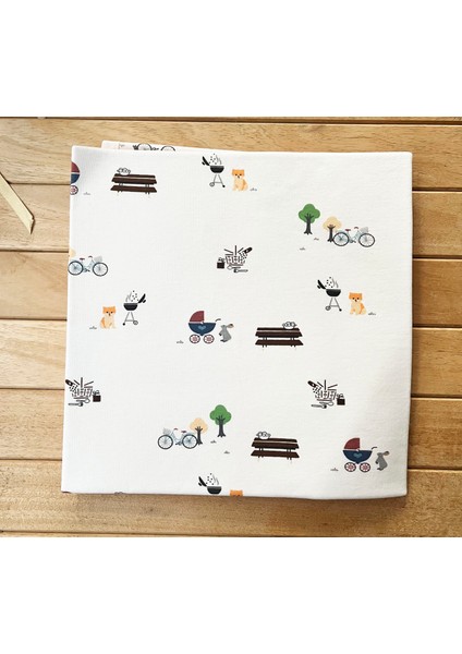 Naturel Pamuklu 80 x 85 cm Çift Kat Penye Bebek Battaniye Park fırsatları