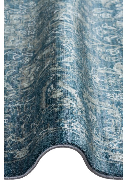 Pera 02 Navy Uşaklı Kadınların Yoğun El Emeği ile Dokunan Soyut Desenli, Salon Halısı modelleri