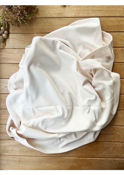 Naturel Organik Pamuklu 80 x 85 cm Çift Kat Penye Bebek Battaniye Coconut modelleri