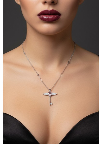 Anahtar Kanat Model Çelik Kolye