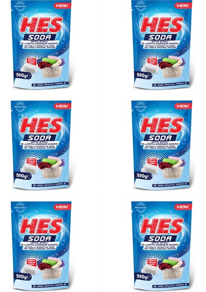 Soda-El ve Matik Çamaşır Sodası(Optik Etkili) 500GRX6 Adet