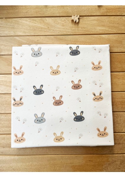 Naturel Pamuklu 80 x 85 cm Çift Kat Penye Bebek Battaniye Tavşan fiyatları