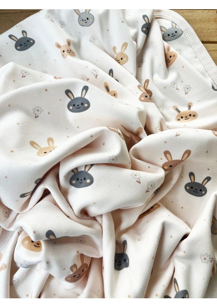Naturel Pamuklu 80 x 85 cm Çift Kat Penye Bebek Battaniye Tavşan modelleri