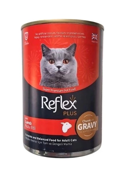 Sos Içinde Et Parçacıklı Kuzu Etli Yetişkin Konserve Kedi Maması 400 gr