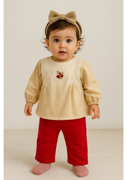 Çiçek Nakışlı Robalı Alt Üst Takım