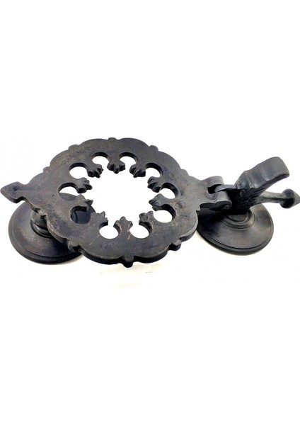 Antika Tarz Dekoratif Pirinç Osmanlı Kapı Tokmağı, Taktak - 265X75MM, Oksit