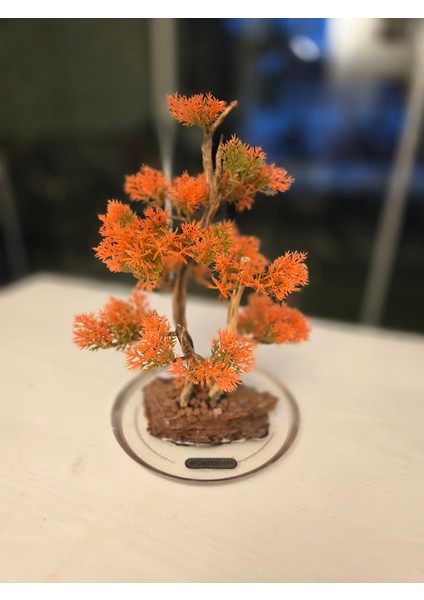 El Yapımı Epoksi Tabanlı Bonsai Ağaç Dekoru – 3 Renk Seçeneği (Yeşil, Kırmızı, Turuncu) indirimleri