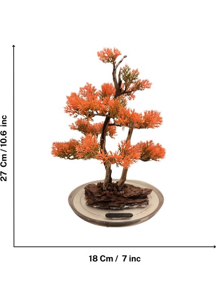El Yapımı Epoksi Tabanlı Bonsai Ağaç Dekoru – 3 Renk Seçeneği (Yeşil, Kırmızı, Turuncu)