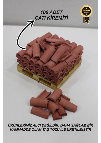 Gerçekçi Minyatür İnşaat Çatı Kiremiti 100 Adet 1/16 Ölçek Çatı Kiremiti