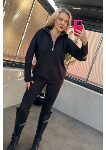 Siyah Fermuarlı Sakallı Kazak fiyatları