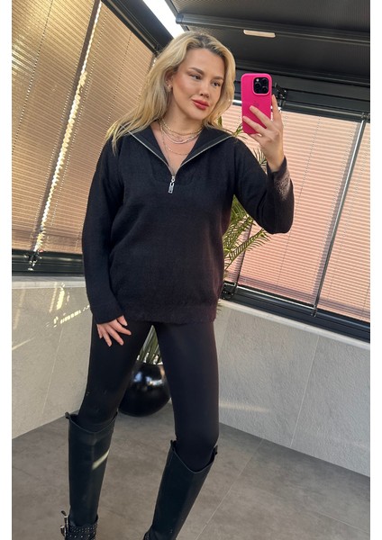 Siyah Fermuarlı Sakallı Kazak modelleri