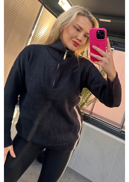 Siyah Fermuarlı Sakallı Kazak fırsatları