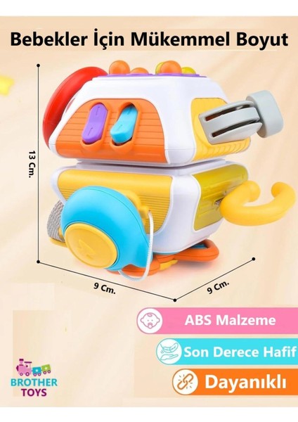 10 Aktiviteli Eğitici Çok Amaçlı Aktivite Küpü Montessori Oyuncak 15 Cm. indirimleri