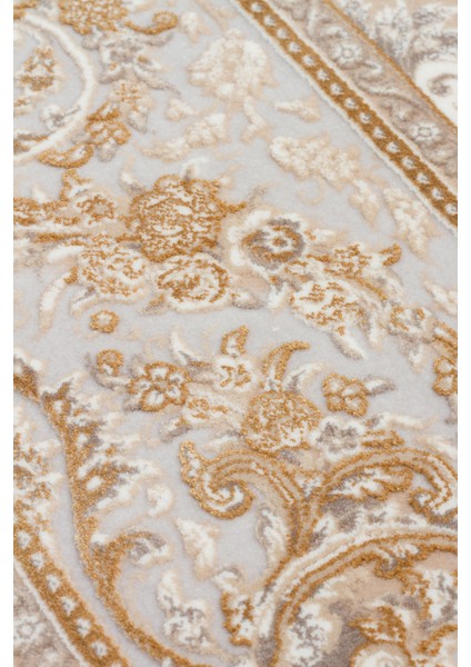 Lübna 01 Beıge Bambu ve Viskon Kullanılarak Üretilen Klasik Desenli Şık, Zarif Salon Halısı fırsatları