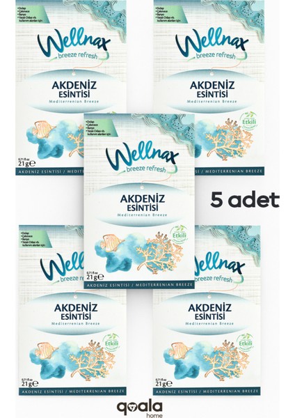 ( 5 Adet ) Akdeniz Esintisi | Dolap ve Çekmece Kokusu | Rutubet Önleyici Kese, Askılı Dolap Kokusu