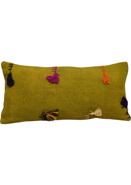 Yeni El Dokuma Dekoratif Lumbar Kilim Kırlent Yastık Kılıfı 6607