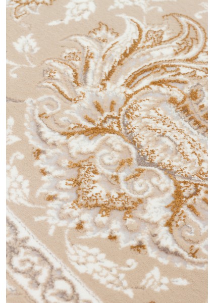 Lübna 02 Beıge Bambu ve Viskon Kullanılarak Üretilen Klasik Desenli Şık, Zarif Salon Halısı indirimleri