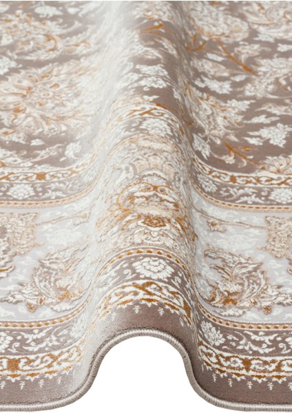 Lübna 02 Grey Bambu ve Viskon Kullanılarak Üretilen Klasik Desenli Şık, Zarif Salon Halısı modelleri