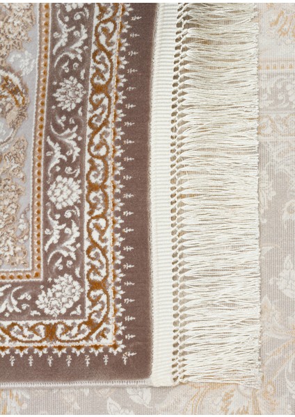 Lübna 02 Grey Bambu ve Viskon Kullanılarak Üretilen Klasik Desenli Şık, Zarif Salon Halısı