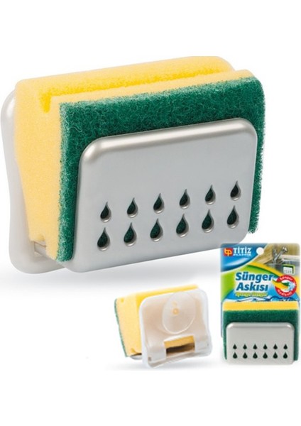 Lavabo ve Küvet Temizleme Fırçası + Sünger Askısı Sponge Hanger Bulaşık Süngeri - 2li Set R2D2A3 fırsatları