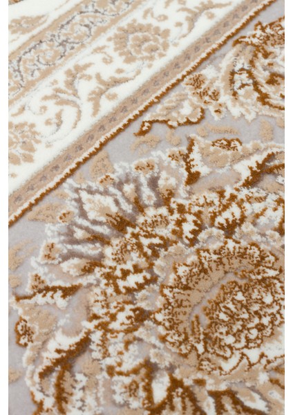 Lübna 02 Cream Bambu ve Viskon Kullanılarak Üretilen Klasik Desenli Şık, Zarif Salon Halısı indirimleri